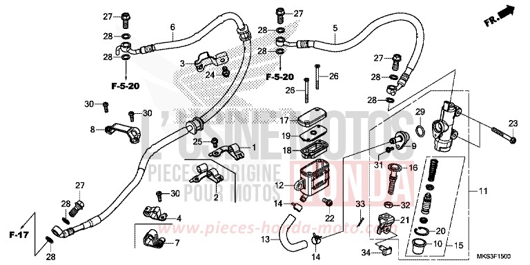 REAR BRAKE MASTER CYLINDER von Africa Twin Mechanik DARKNESS BLACK METALLIC (NH463) von 2020
